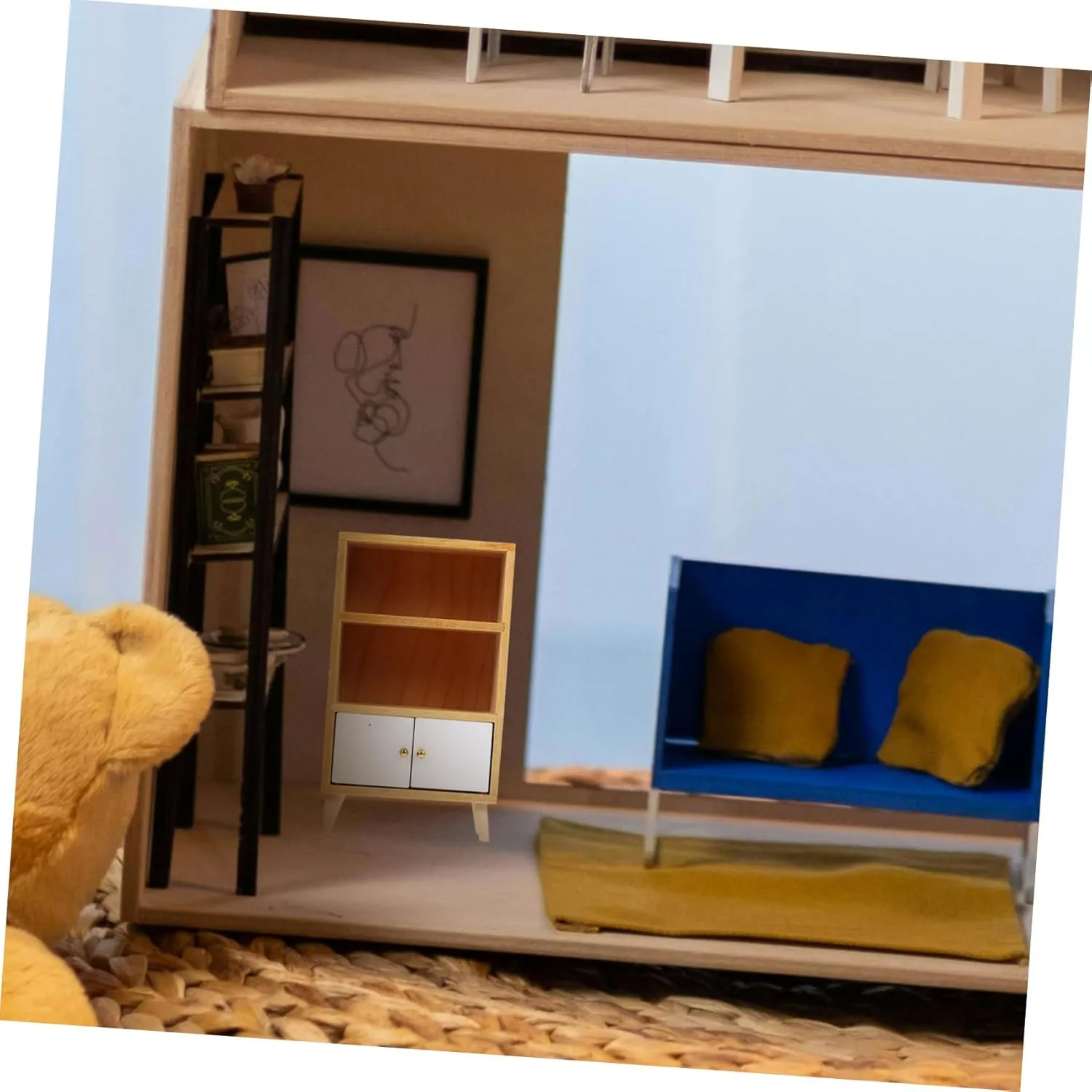 5pcs Miniature Bookshelf Model for Dollhouse Compact Display Furniture for Boys and Girls Room Living Room Kitchen Dollhouse Accessories and Decor Fine Wood Craftsmanship
