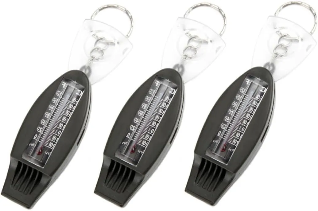 6 pcs Multifunctional Whistle Survival Whistle with Compass Survival Equipment Compass ABS high-Strength