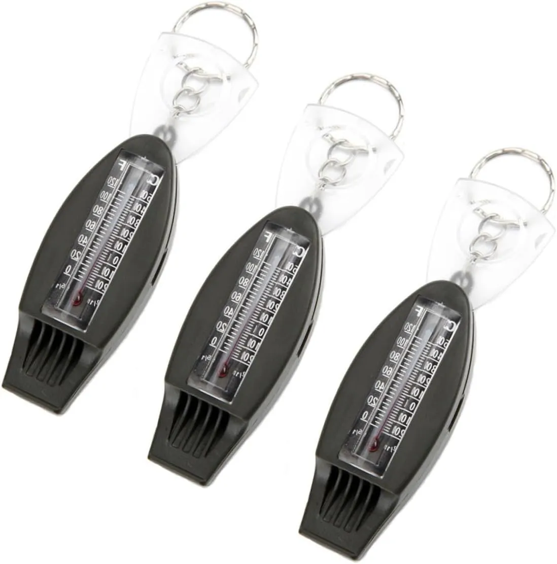 6 pcs Multifunctional Whistle Survival Whistle with Compass Survival Equipment Compass ABS high-Strength