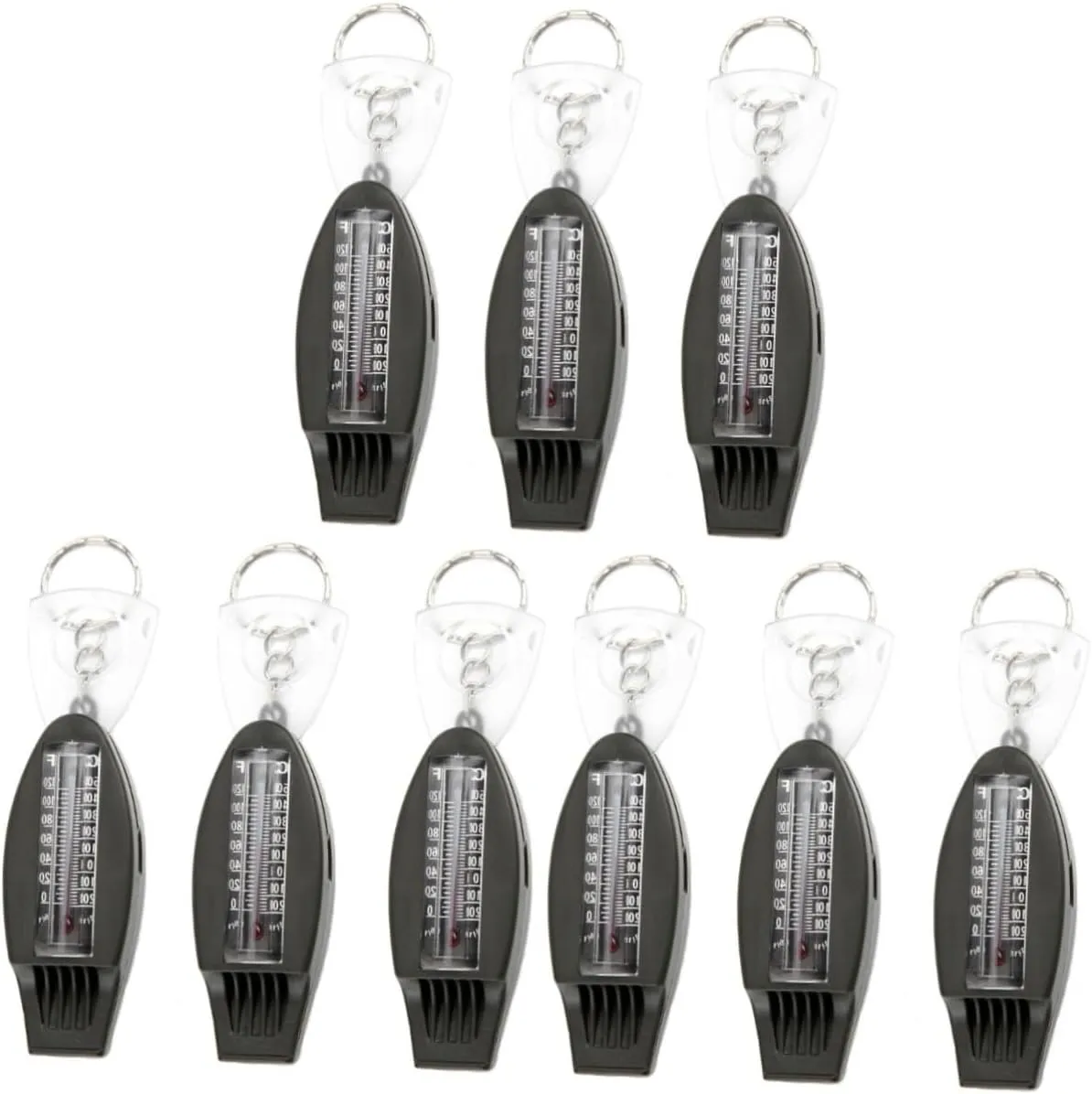 6 pcs Multifunctional Whistle Survival Whistle with Compass Survival Equipment Compass ABS high-Strength