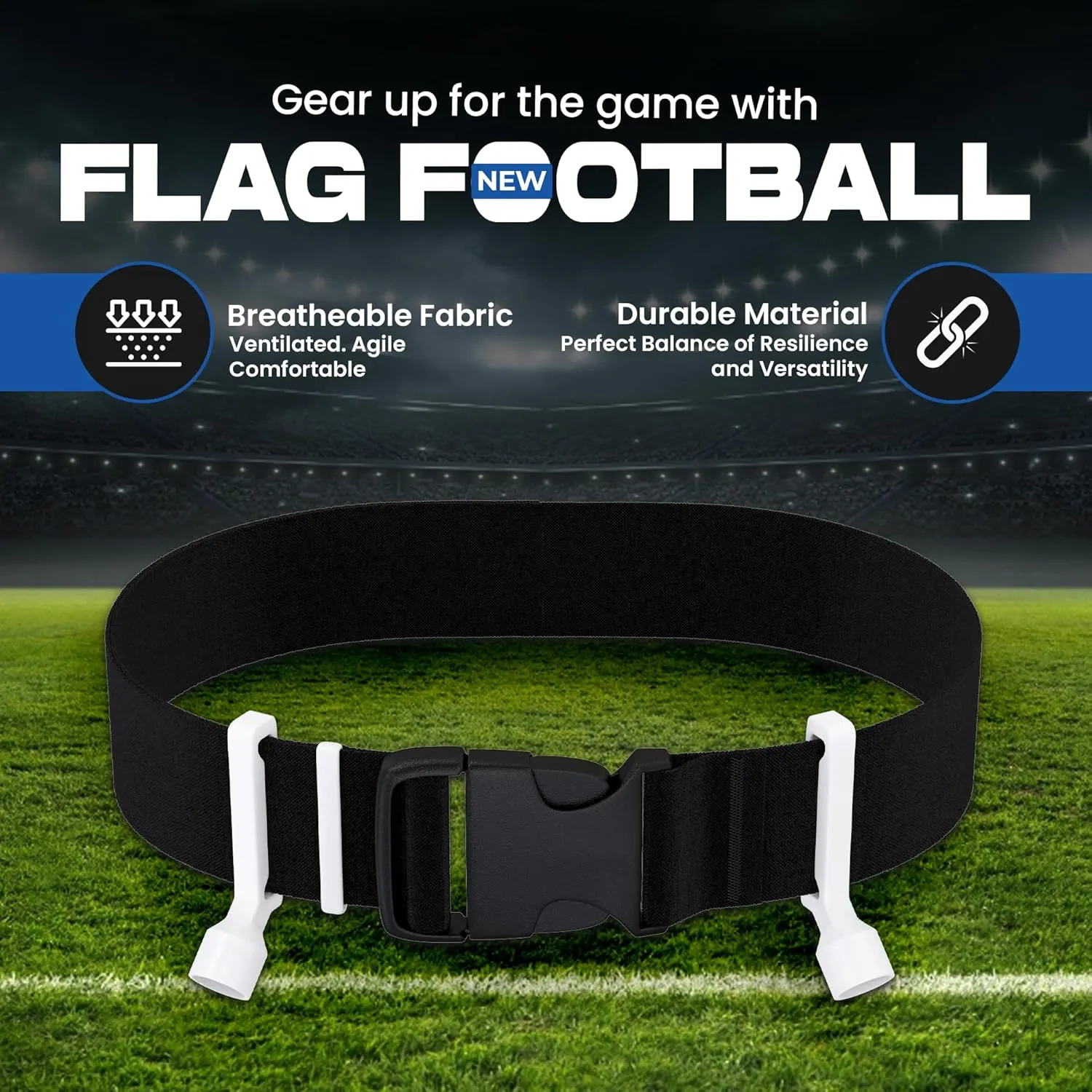 6 Player Pop Flag Football Set-Complete w/Flags, Belts and carry Backpack