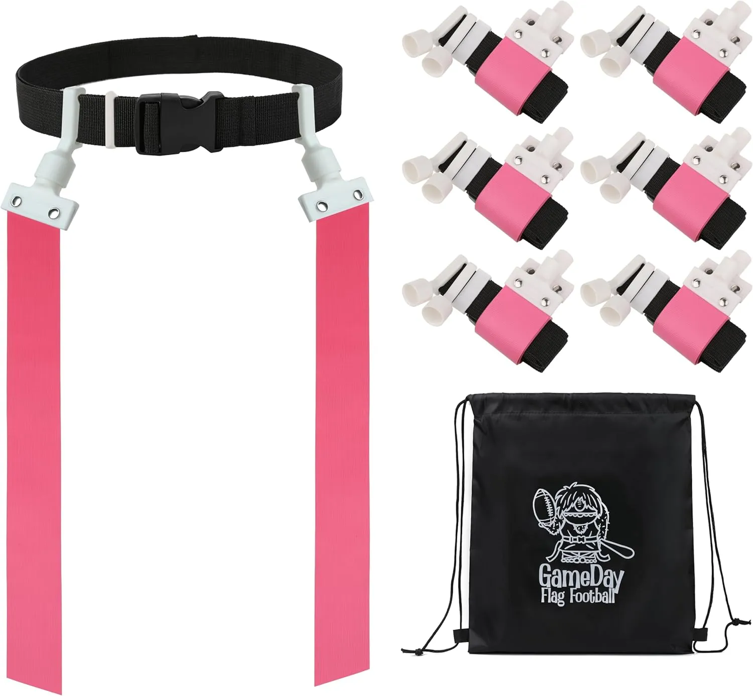 6 Player Pop Flag Football Set-Complete w/Flags, Belts and carry Backpack