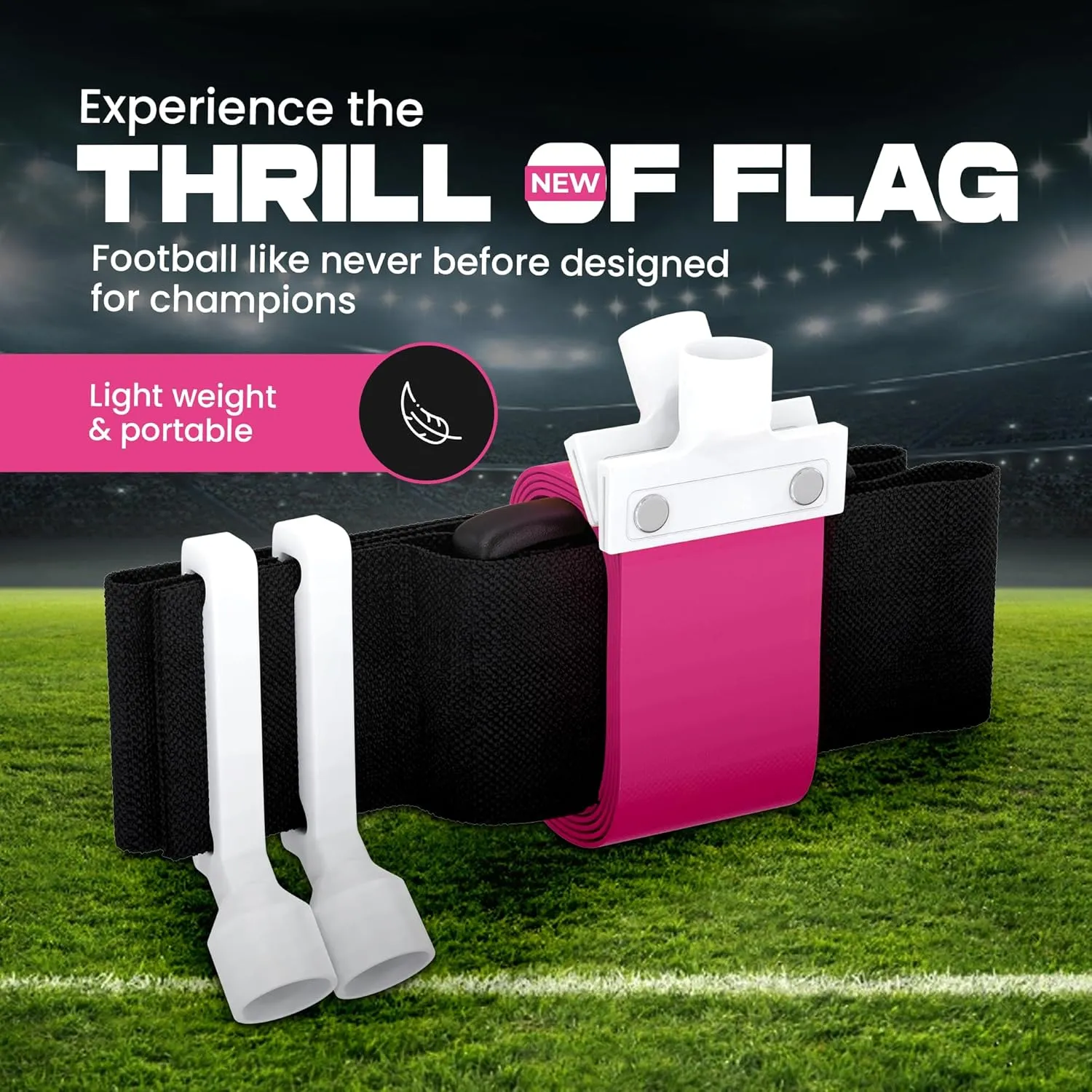 6 Player Pop Flag Football Set-Complete w/Flags, Belts and carry Backpack