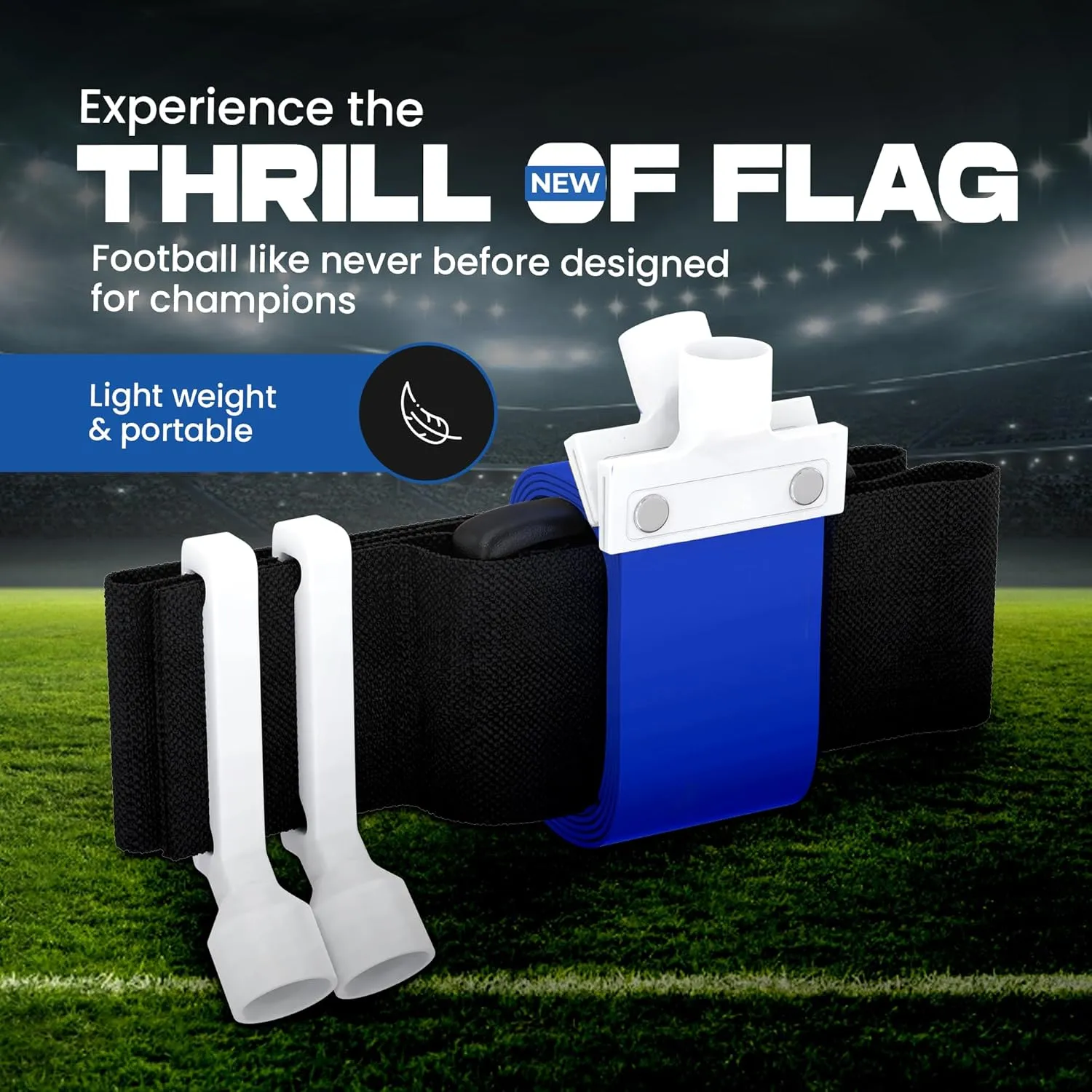 6 Player Pop Flag Football Set-Complete w/Flags, Belts and carry Backpack