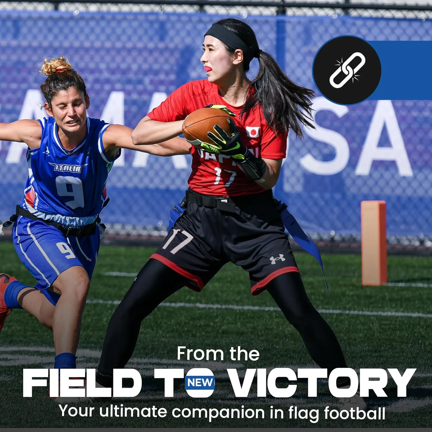 6 Player Pop Flag Football Set-Complete w/Flags, Belts and carry Backpack