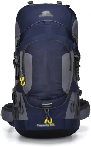 60L Outdoor Hiking Backpack Rucksack Travel Mountaineering Bag Hiking Camping Backpack(C)