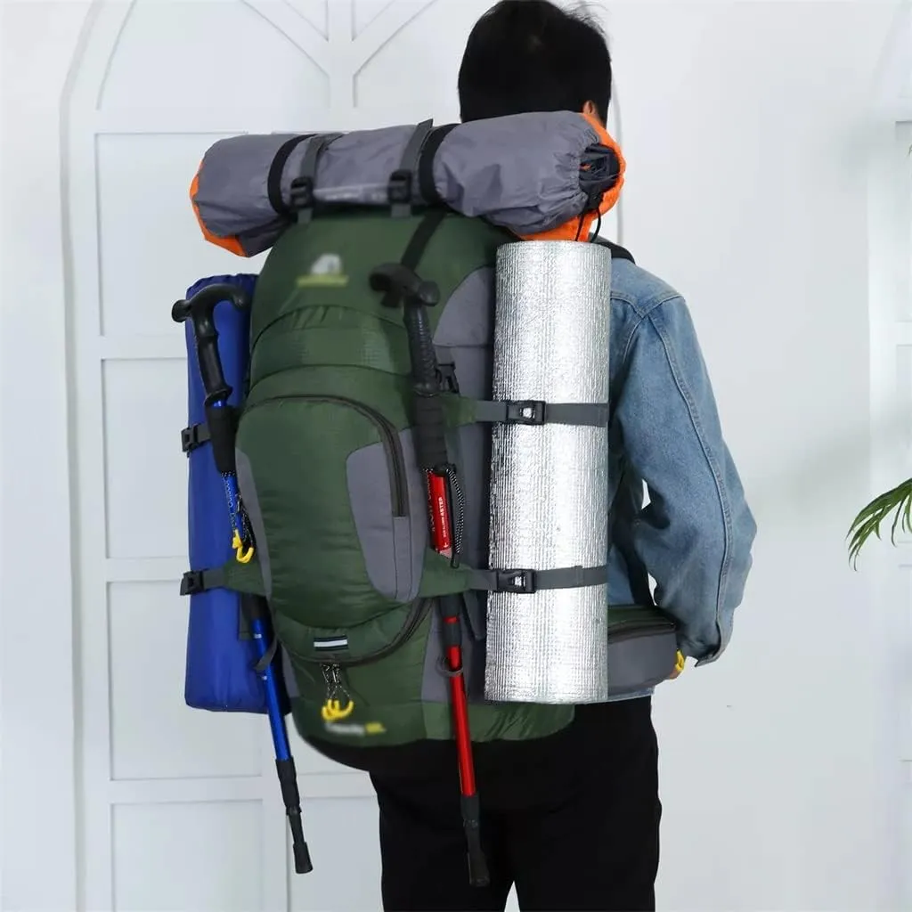 60L Outdoor Hiking Backpack Rucksack Travel Mountaineering Bag Hiking Camping Backpack(C)