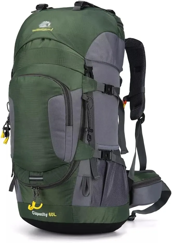 60L Outdoor Hiking Backpack Rucksack Travel Mountaineering Bag Hiking Camping Backpack(C)