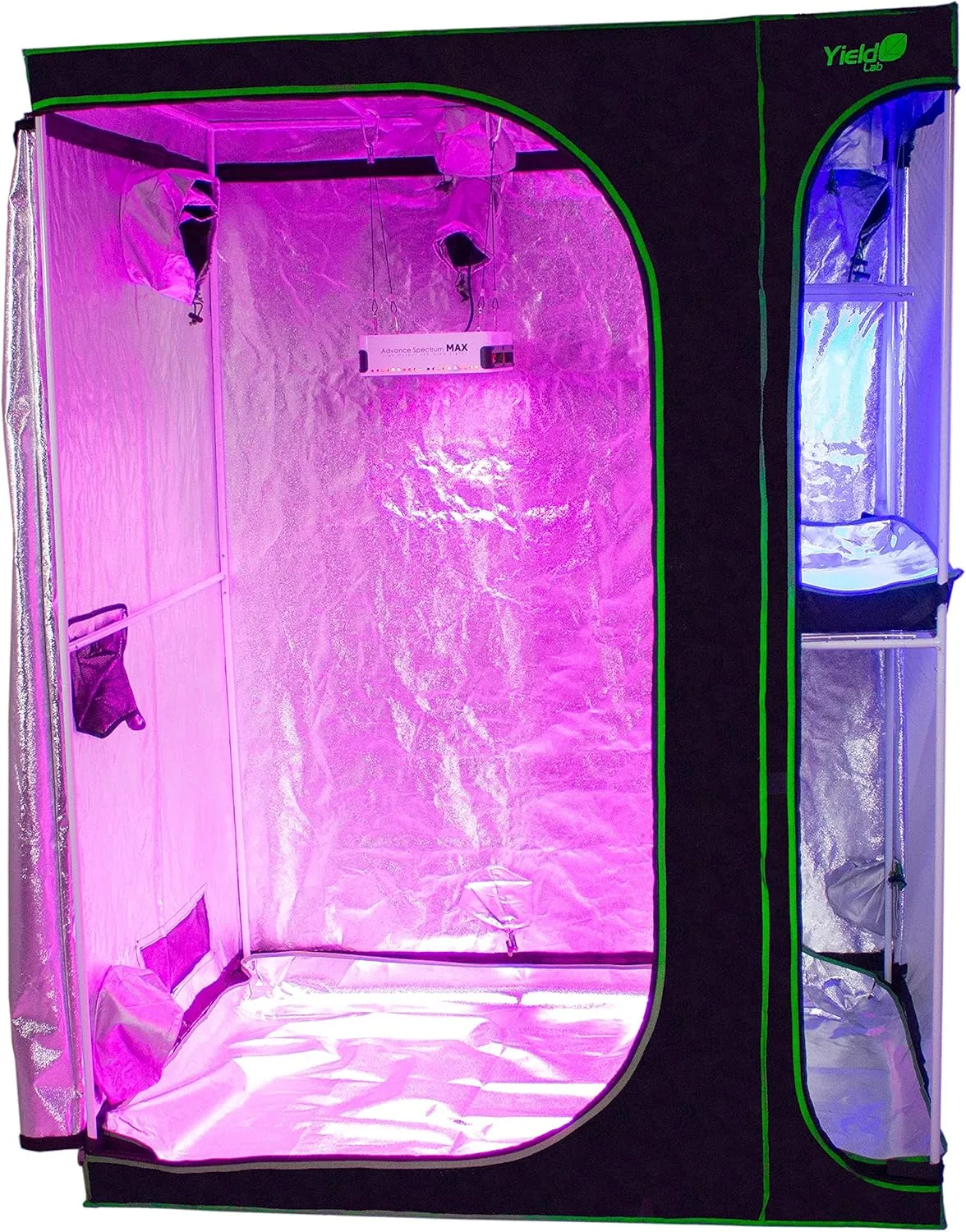 60" x 48" x 80" 2 in 1 Grow Tent Kit with Viewing Windows & Flood Trays – Dual Hydroponic Grow Tents - Smell Proof Grow Tent - for Indoor Growing