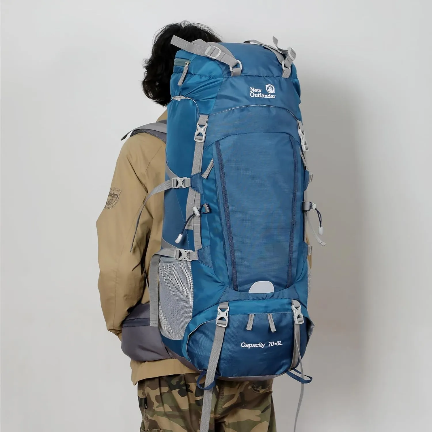 75L Internal Frame Hiking Backpack Mountain Climbing Camping Backpack Travel Daypack with Rain Cover for Men & Women