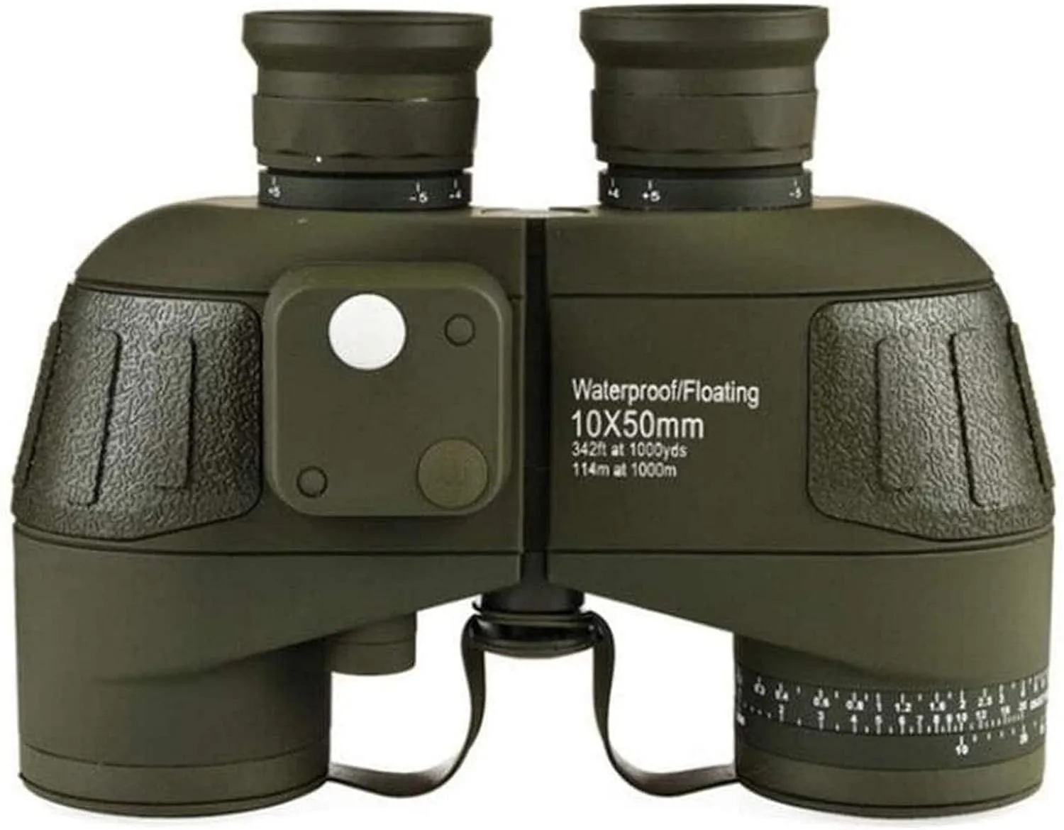 7X50/10X50 Powerful Marine Binoculars Level with rangefinder Compass Low Light NightHD Waterproof Advanced Telescope (Dark Green)