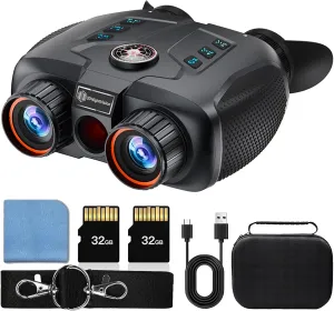 8K 3D VR Night Vision Goggles for Adults, 2296ft Night Vision Binoculars, 6X Digital Zoom Built-in 5000mah Lithium Battery, Equipped with Electronic Compass for Outdoor Adventure
