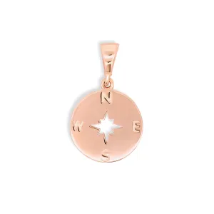 9ct Rose Gold Flat Compass Pendant