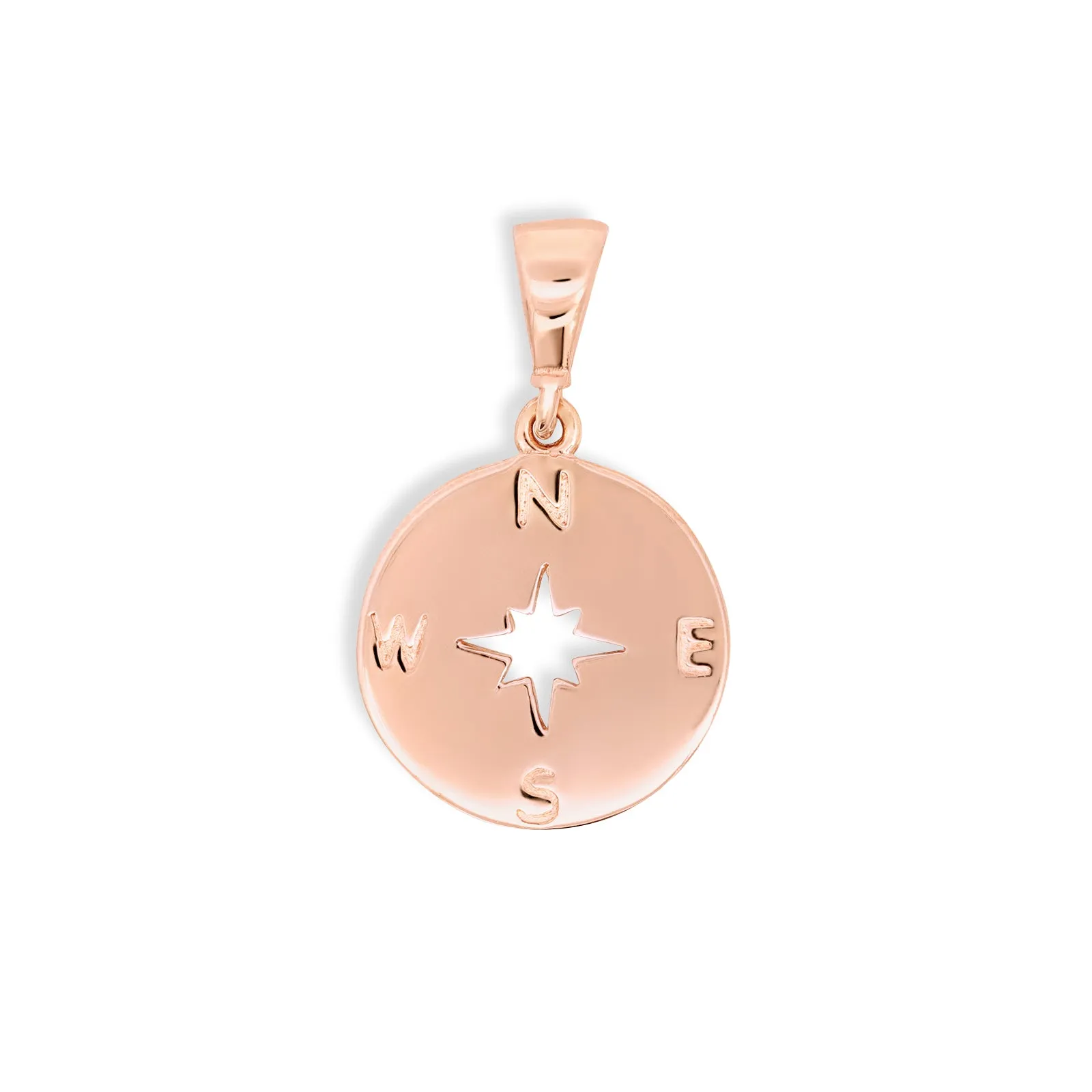 9ct Rose Gold Flat Compass Pendant
