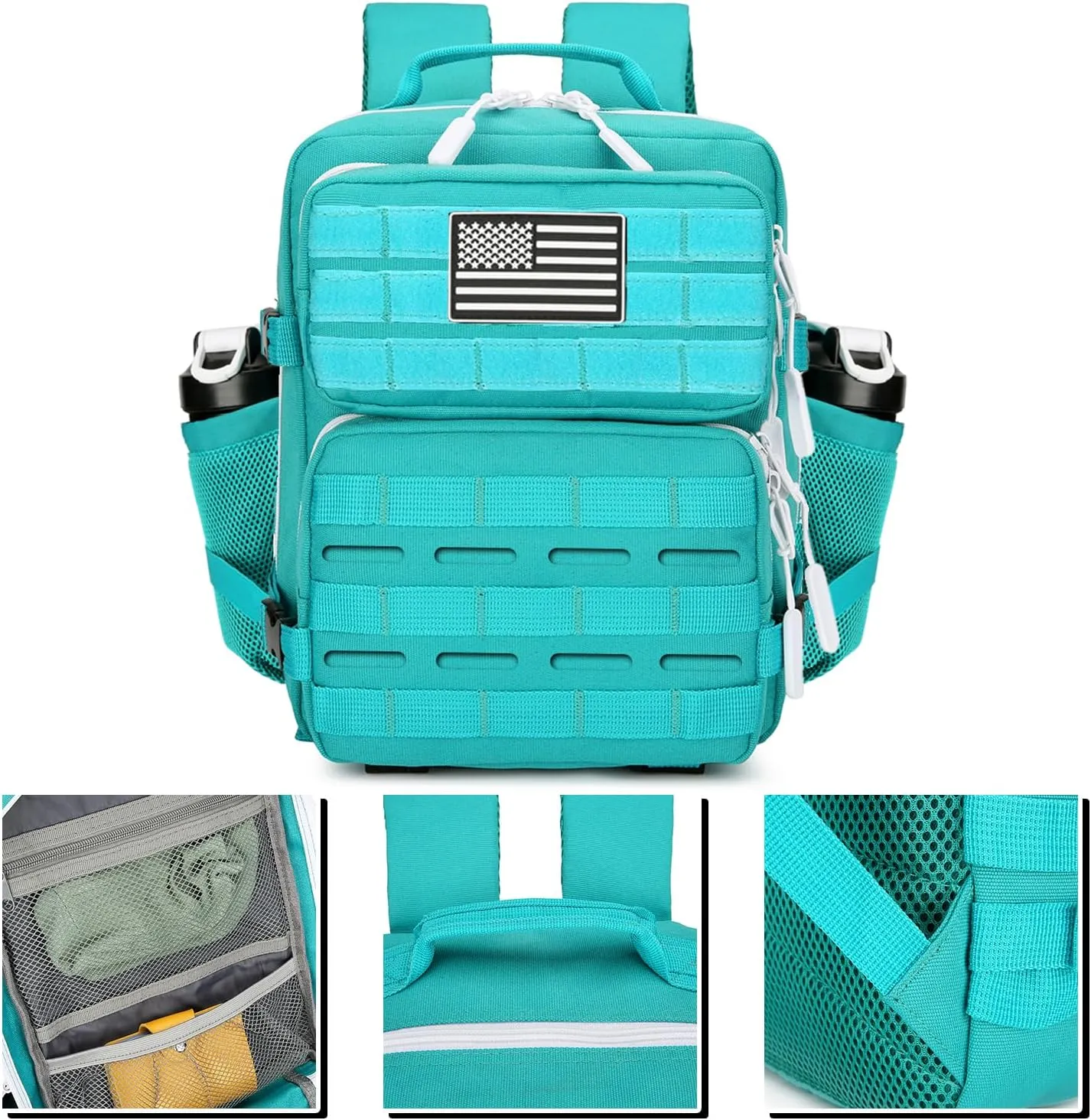 9L Mini Tactical Backpack 9L Assault Pack 9L Tactical Backpack Hiking Fitness Backpack（Lake Blue）