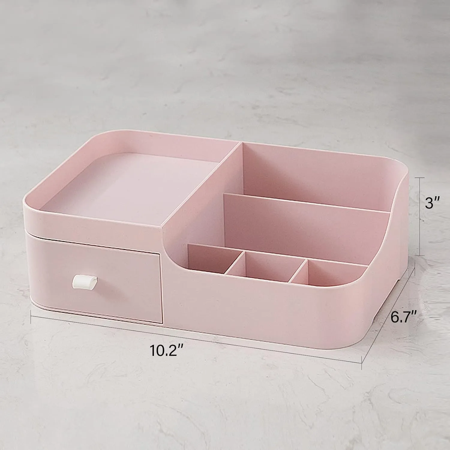Abiudeng Makeup Organizer for Cosmetic,Small Makeup Organizer with Drawers,Skincare Organizer,Bathroom Organizer for Lipsticks,Jewelry,Nail Care,Skincare,Eyeshadows-Small Pink