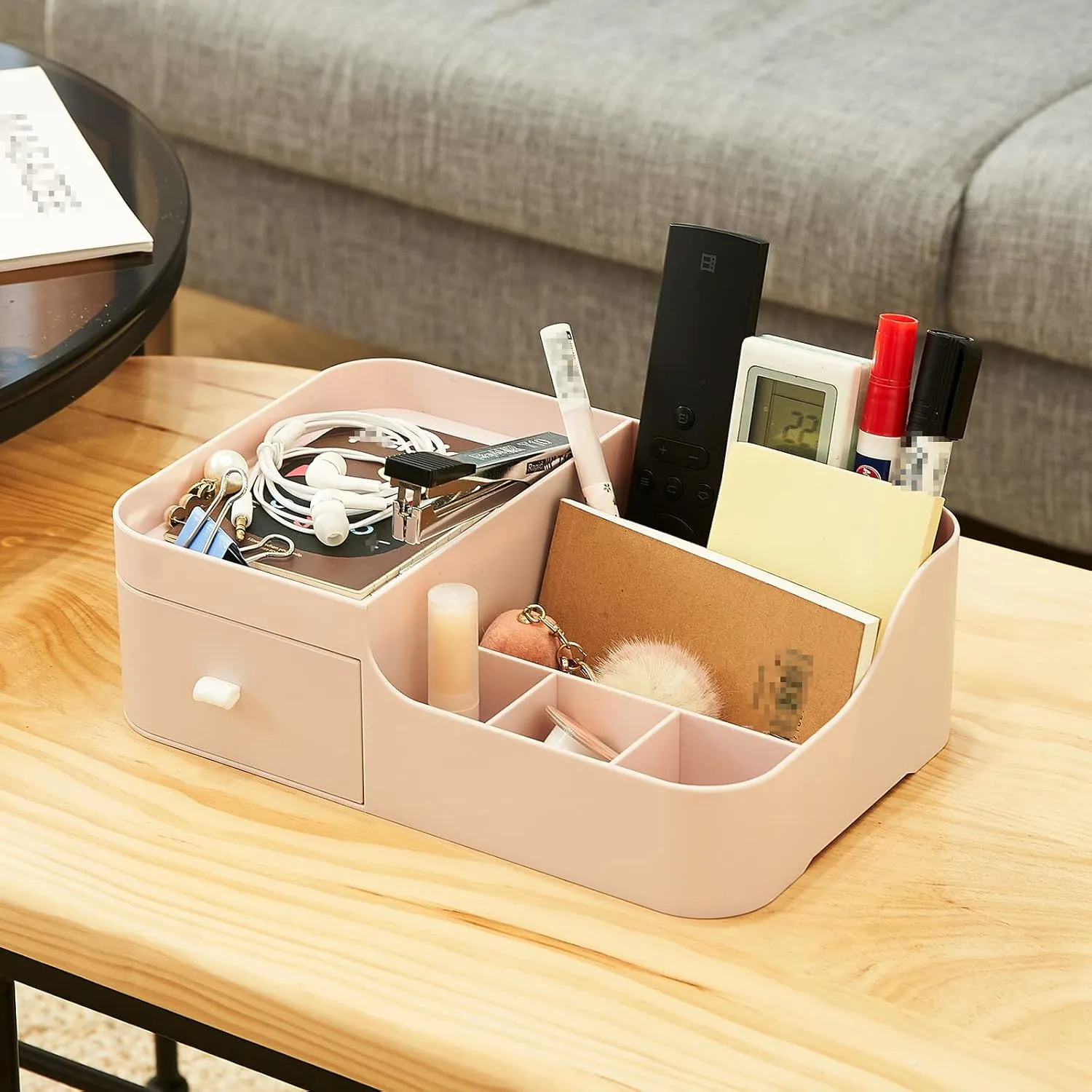 Abiudeng Makeup Organizer for Cosmetic,Small Makeup Organizer with Drawers,Skincare Organizer,Bathroom Organizer for Lipsticks,Jewelry,Nail Care,Skincare,Eyeshadows-Small Pink