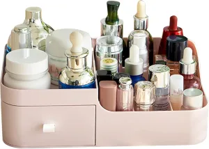 Abiudeng Makeup Organizer for Cosmetic,Small Makeup Organizer with Drawers,Skincare Organizer,Bathroom Organizer for Lipsticks,Jewelry,Nail Care,Skincare,Eyeshadows-Small Pink