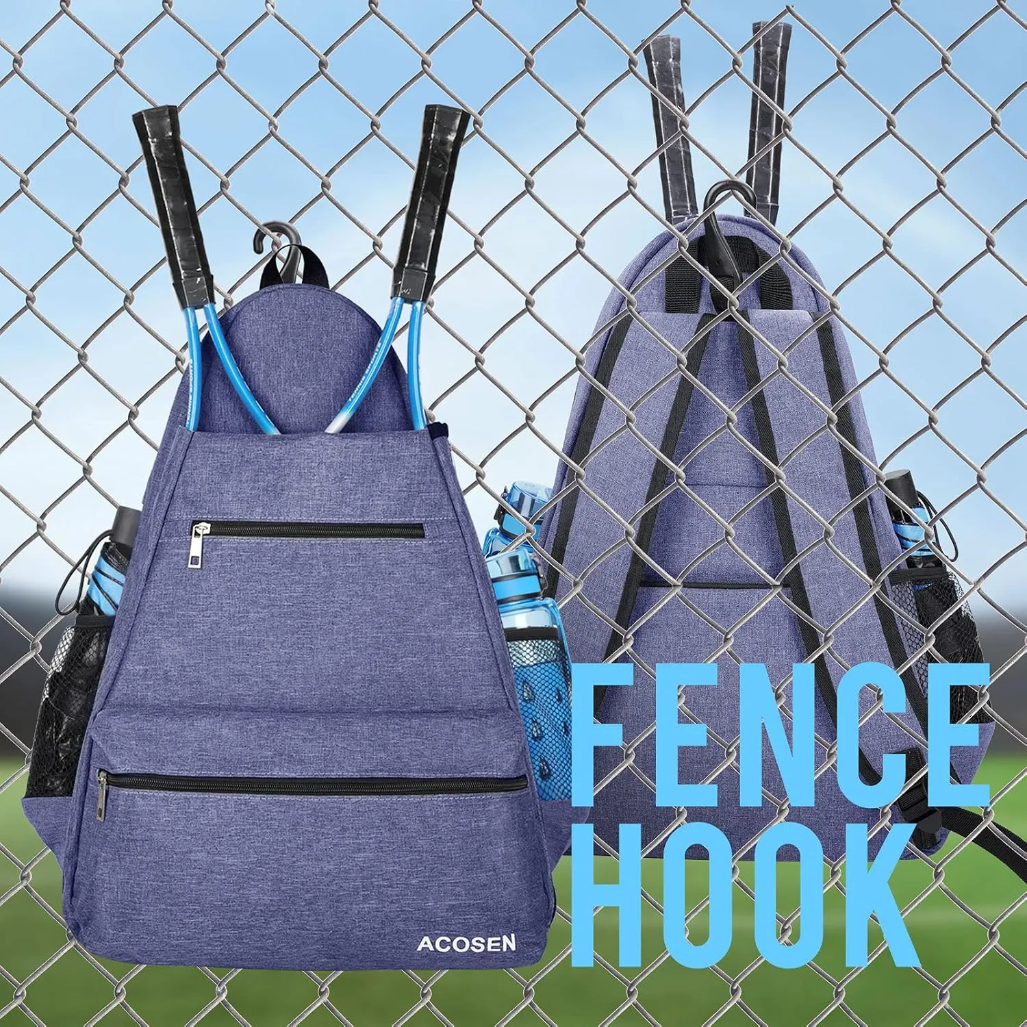 ACOSEN Tennis Bag Tennis Backpack - Large Tennis Bags for Women and Men to Hold Tennis Racket,Pickleball Paddles, Badminton Racquet, Squash Racquet,Balls and Other Accessories