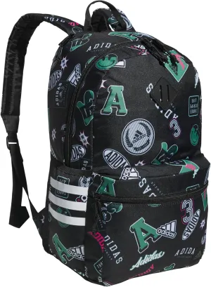 adidas 3-Stripe Classic Backpack for Men and Women, Bag with Laptop Sleeve, Rec League Black/White/5.0, One Size