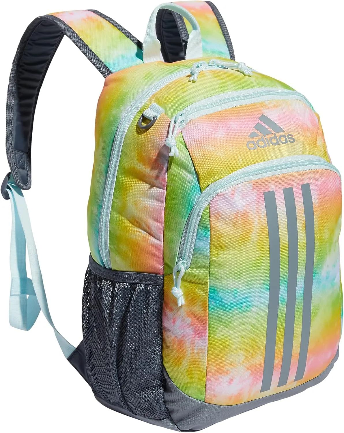 adidas Creator Laptop Backpack for Women and Men, Comfortable and Durable Small Athletic Bag, Stone Wash Rainbow/Grey/Almost Blue, One Size