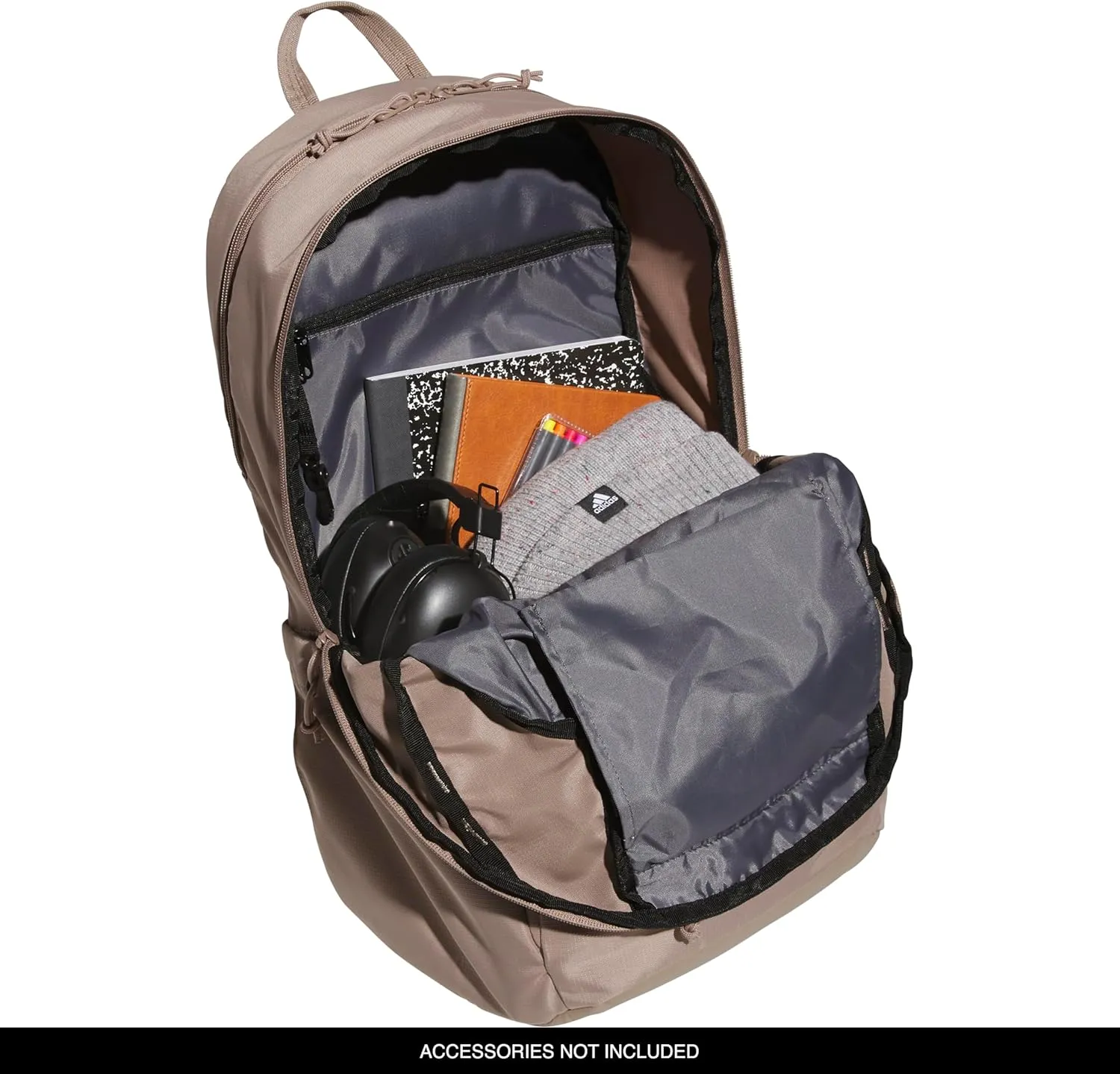 adidas Defender 5 Team Sports Backpack (33L) Durable Large Athletic Gym Laptop Travel Bag, Chalky Brown/Gunmetal, One Size