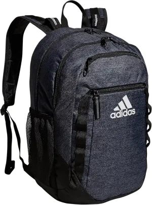 adidas Excel Backpack, Durable Large Athletic Laptop Bag, Jersey Black/Black/White FW21, One Size