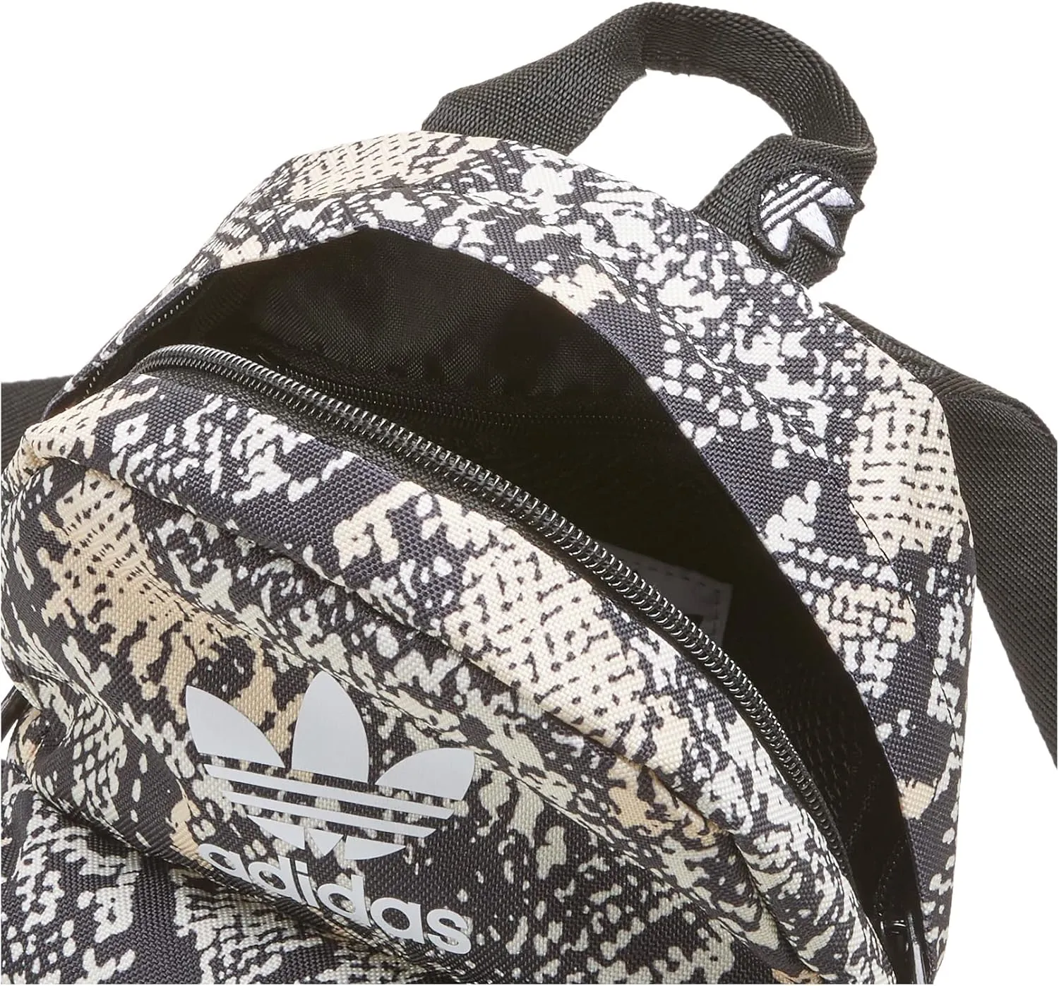 adidas Originals Trefoil 2.0 Mini Backpack Small Travel Bag, Python Black-Sand Strata/Black, One Size