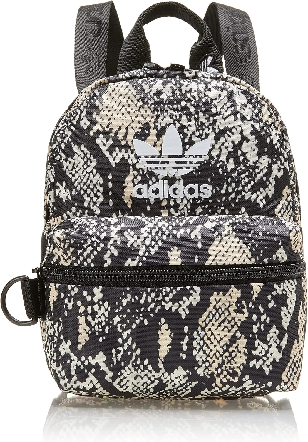 adidas Originals Trefoil 2.0 Mini Backpack Small Travel Bag, Python Black-Sand Strata/Black, One Size
