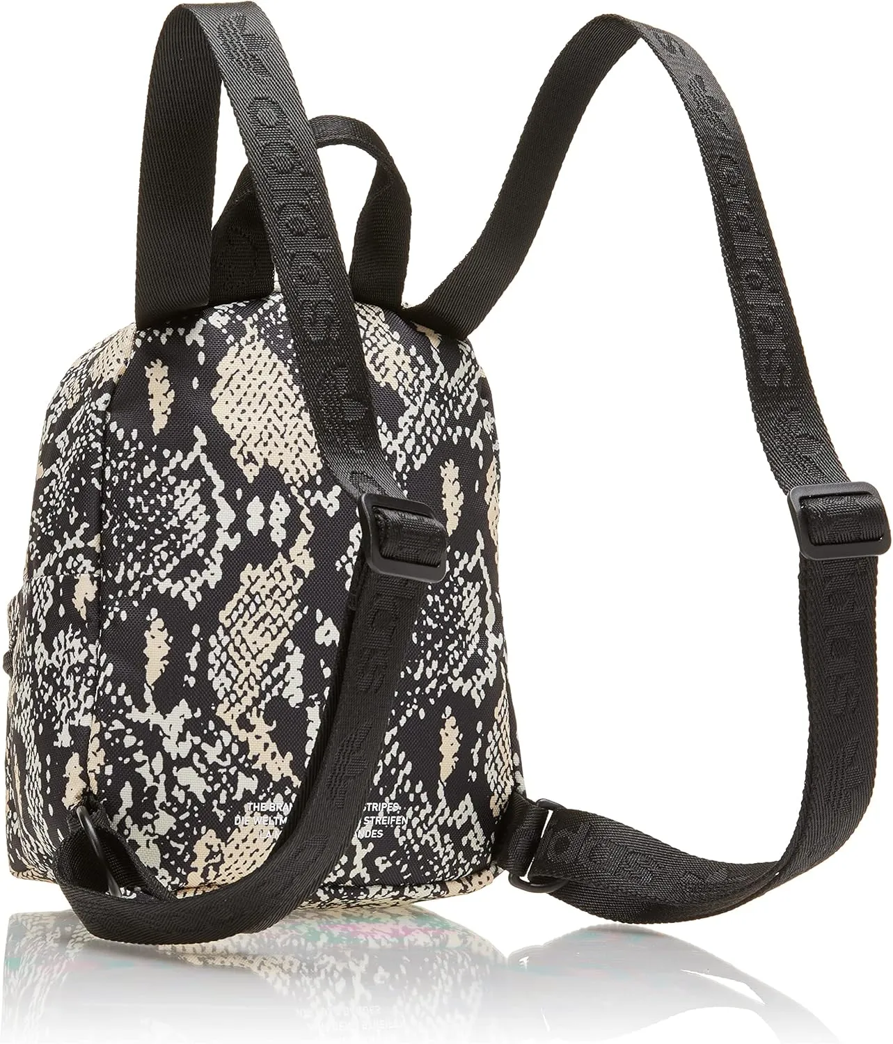 adidas Originals Trefoil 2.0 Mini Backpack Small Travel Bag, Python Black-Sand Strata/Black, One Size