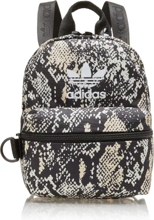 adidas Originals Trefoil 2.0 Mini Backpack Small Travel Bag, Python Black-Sand Strata/Black, One Size