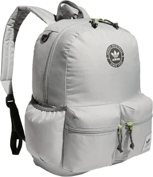 adidas Originals Trefoil 3.0 Backpack, Stone Grey/Lucid Lime Green/Grey Six, One Size