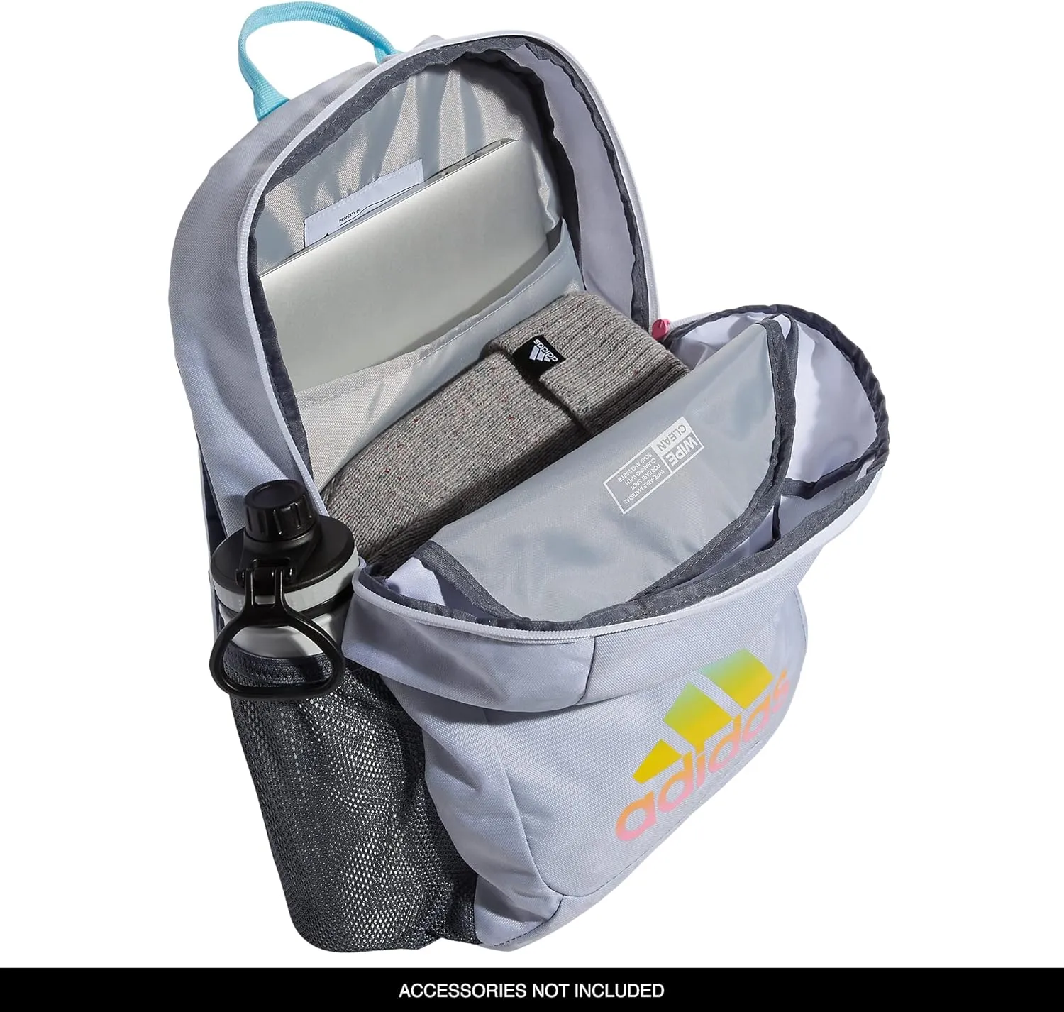 adidas Ready Backpack Discontinued, Stone Wash White/Bliss Pink/Bliss Blue, One Size