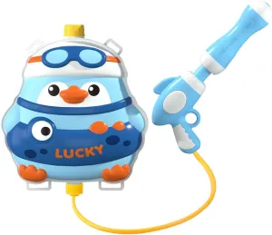 Adorable Penguin Backpack Water Gun - High-Capacity Outdoor Toy for Unlimited Summer Splash Fun (Tiny Blue Duck)
