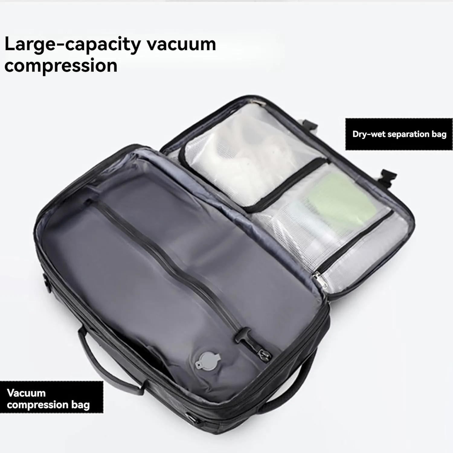 Airback Backpack, Travel Backpack with Vacuum System, Expandable Backpack with Vacuum Compression (Style D,One Size)