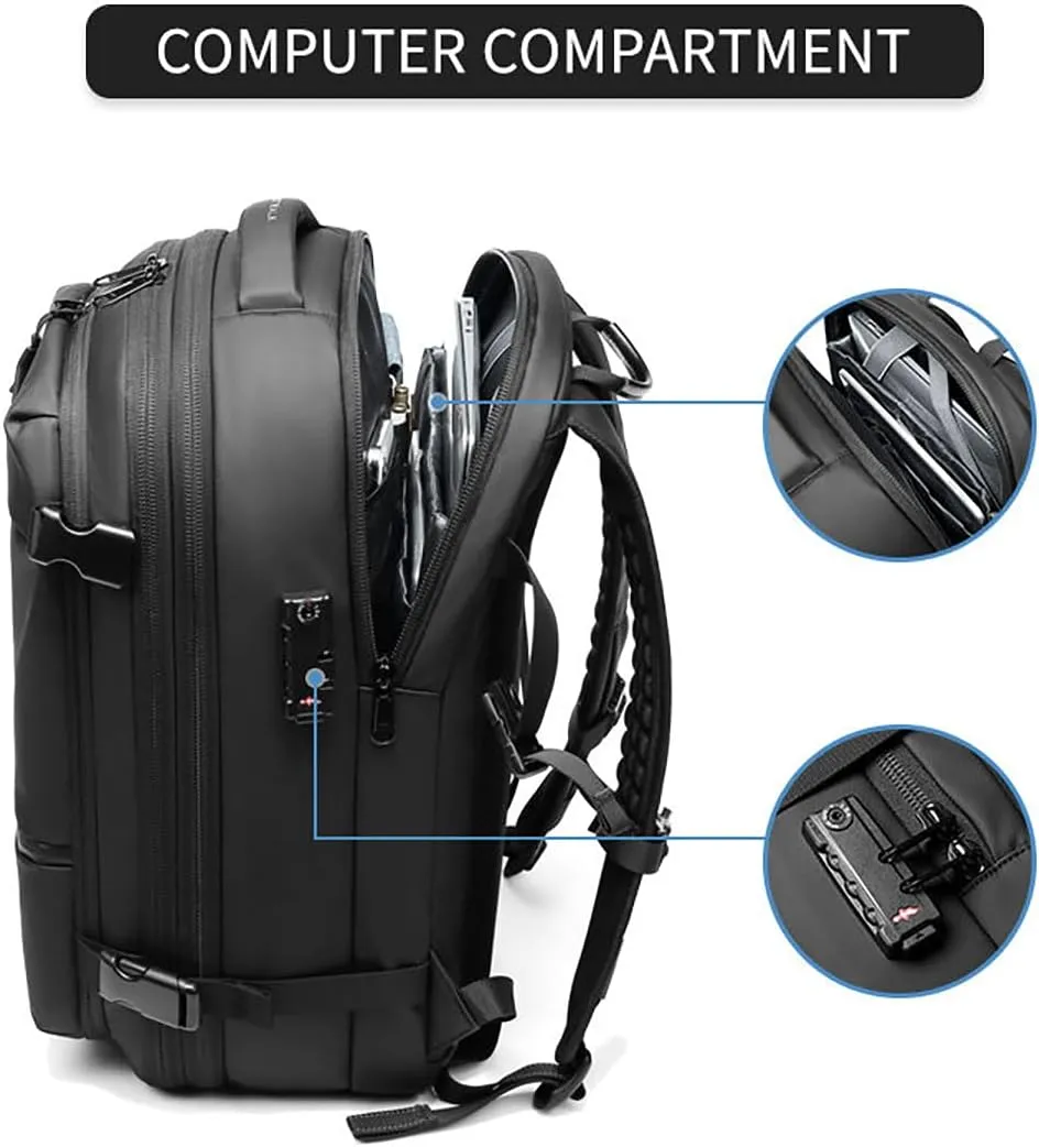 Airbag Backpack, Vacpack Backpack, Carry On Travel Backpack With Vacuum Water Resistant (Grey   Electric Vacuum)