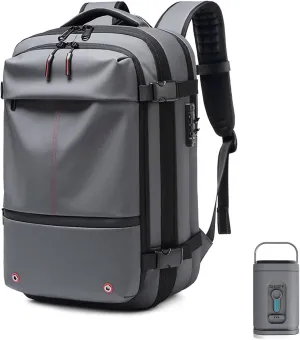 Airbag Backpack, Vacpack Backpack, Carry On Travel Backpack With Vacuum Water Resistant (Grey   Electric Vacuum)