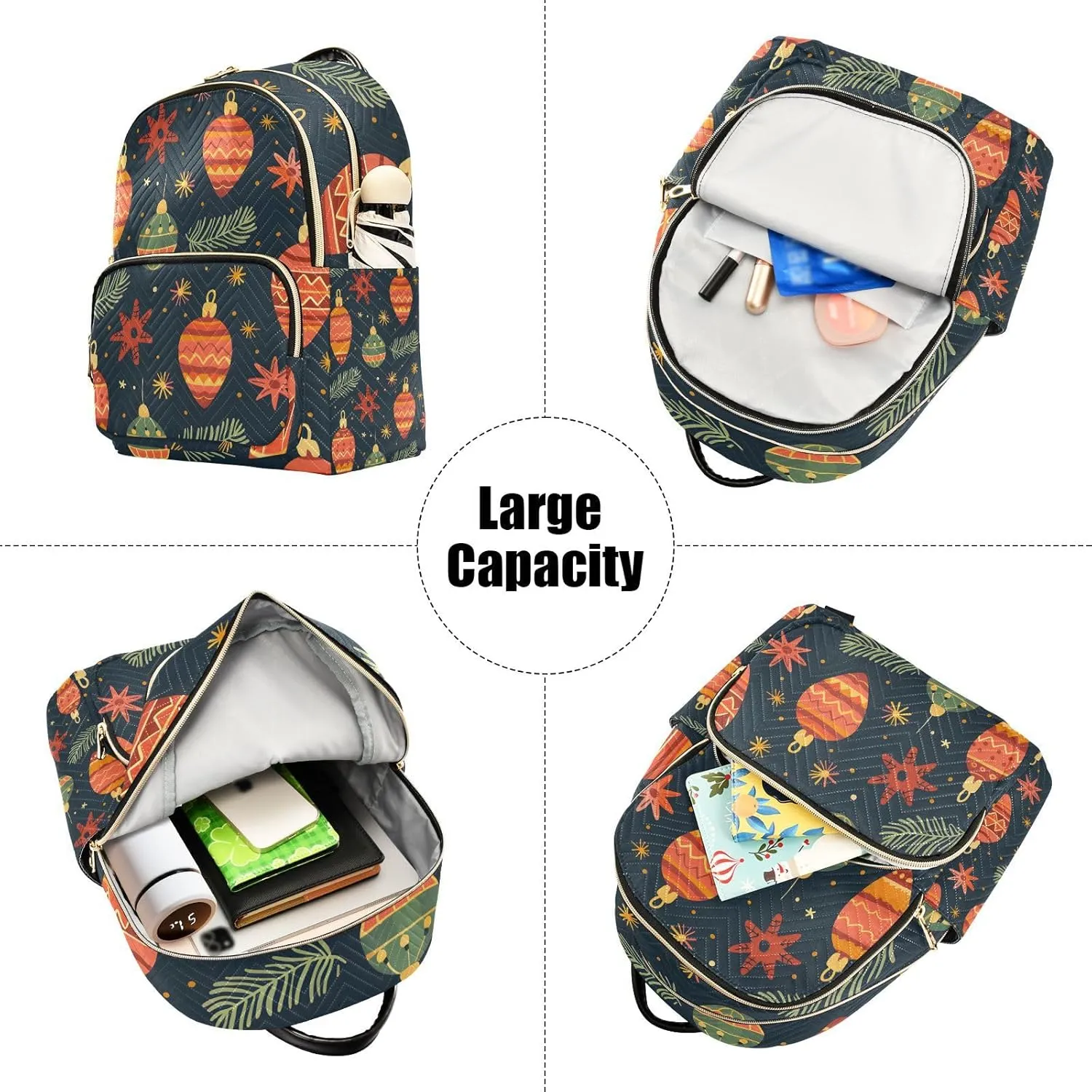 ALAZA Christmas Lantern Mini Backpack Purse for Women Travel Bag Lightweight Shoulder Bag Fashion Daypack