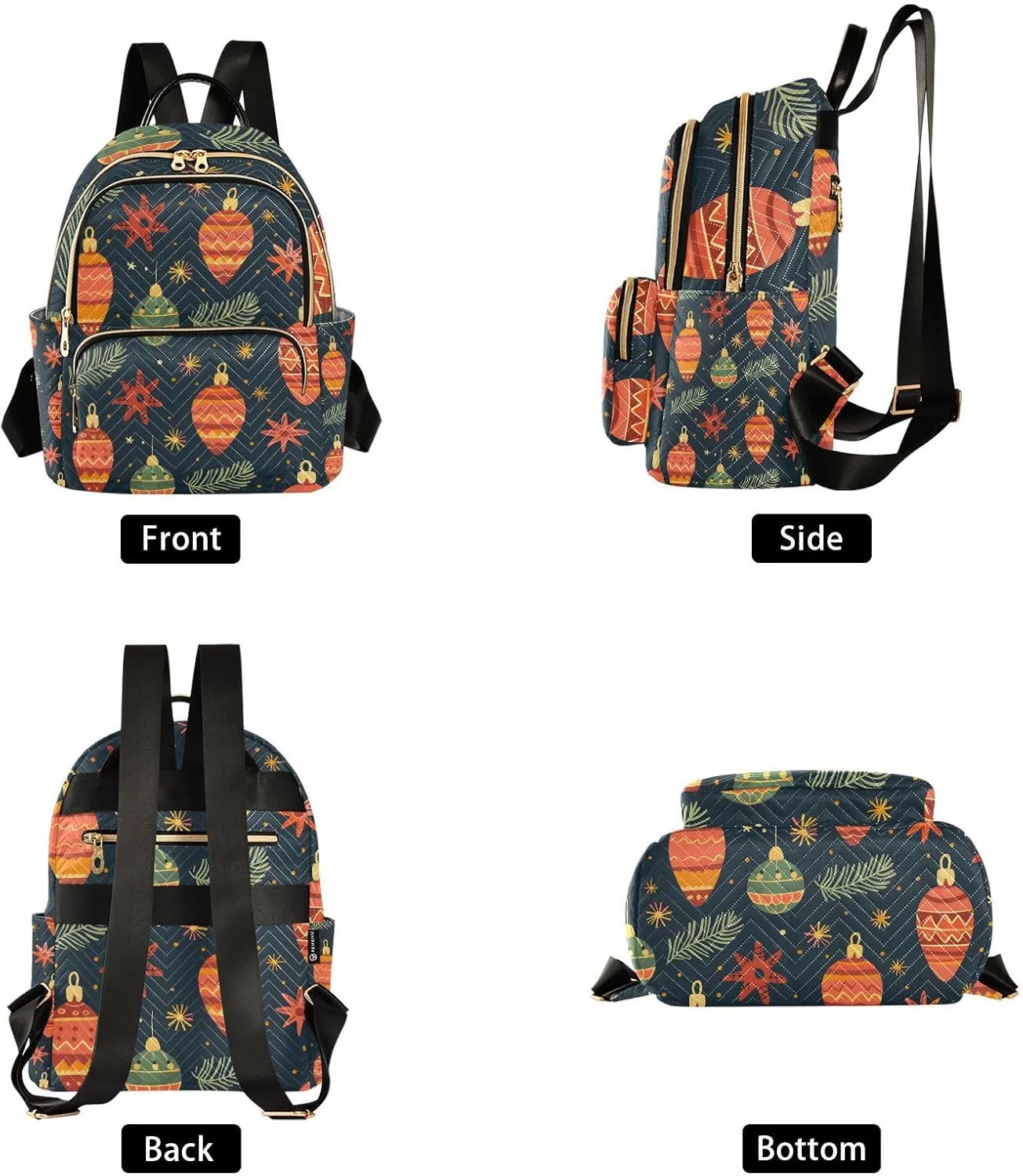 ALAZA Christmas Lantern Mini Backpack Purse for Women Travel Bag Lightweight Shoulder Bag Fashion Daypack