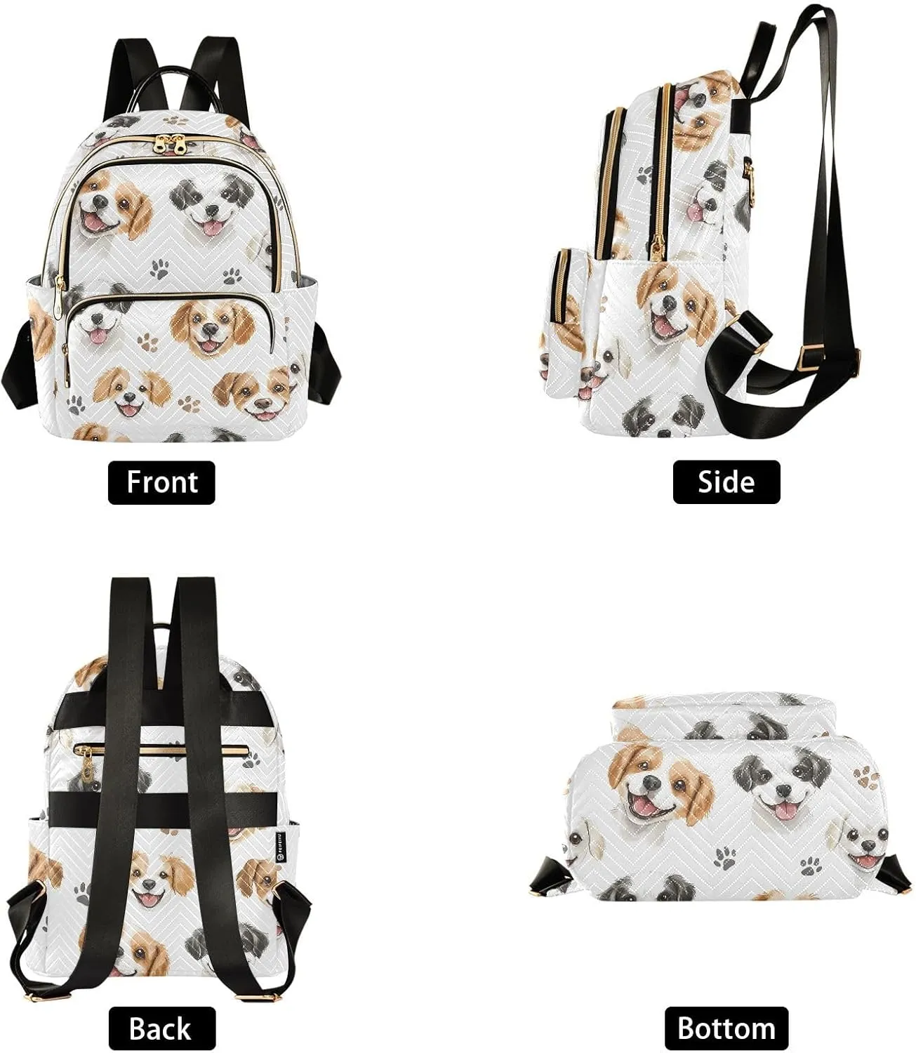 ALAZA Mini Backpack for Women Dogs Footprints Travel Backpack Purse for Ladies Handbag Shoulder Bag Casual Daypack, M