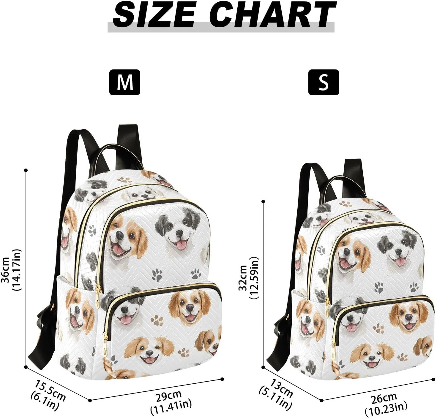 ALAZA Mini Backpack for Women Dogs Footprints Travel Backpack Purse for Ladies Handbag Shoulder Bag Casual Daypack, M
