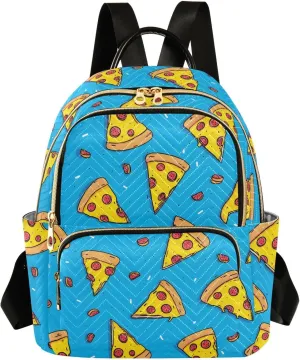 ALAZA Mini Backpack for Women Pizza Slices Bule Travel Backpack Purse for Ladies Handbag Shoulder Bag Casual Daypack, M