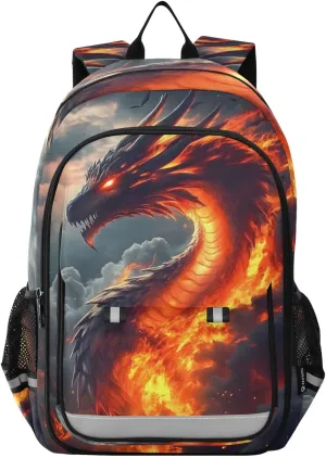 ALAZA Super Realistic Dragon School Backpacks for Girls Boys Kids Middle High Schoolbag Lightweight Bookbag Large Capacity Multiple Pockets Laptop Backpack for Women Men