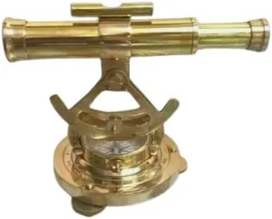 Alidade Telescope with Compass Nautical Brass Maritime Collectible Gift, Antique