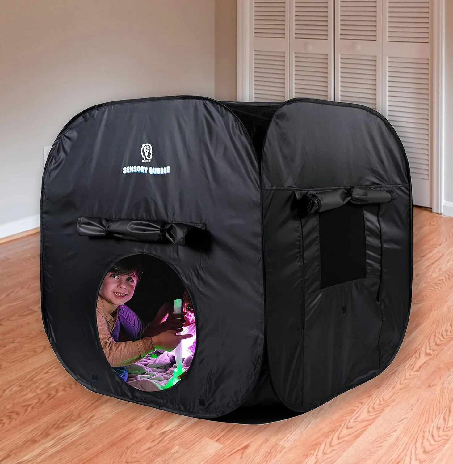 Amagenius Sensory Bubble Sensory Den Premium Pop-up Black-Out Tent. Portable for SEN, Autism, ASD and ADHD with Travel Bag. Home Sensory Tent