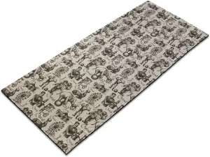 Ambesonne Circus Yoga Mat Towel, Hand Drawn Sketch Style Clown Magician Elephant Strong Man Ferris Wheel Tent, Non-Slip Sweat Absorbent Yoga Pilates Workout Pad Cover, 25" x 70", Beige Dark Brown
