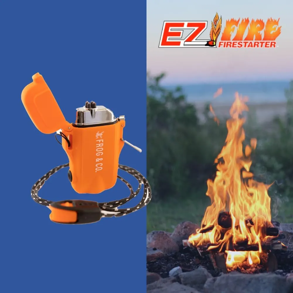 and Survival Frog Tough Tesla Lighter 2.0 – Waterproof, Windproof, Flameless Top-Facing Dual Arc Plasma USB Rechargeable Electric w/Built-in Flashlight and Emergency Whistle.