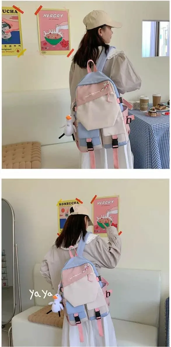 Anime My Dress Up Darling Marin Kitagawa dokidoki Backpack Cosplay Kawaii Backpack With Pendant Duck (4)