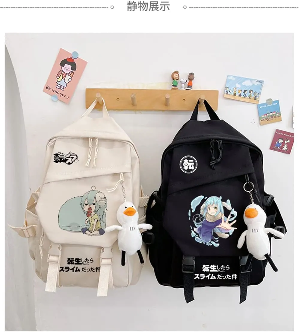 Anime Tensei Shitara Slime Datta Ken Rimuru Tempest Backpack Kawaii Backpack With Pendant Cosplay (3)
