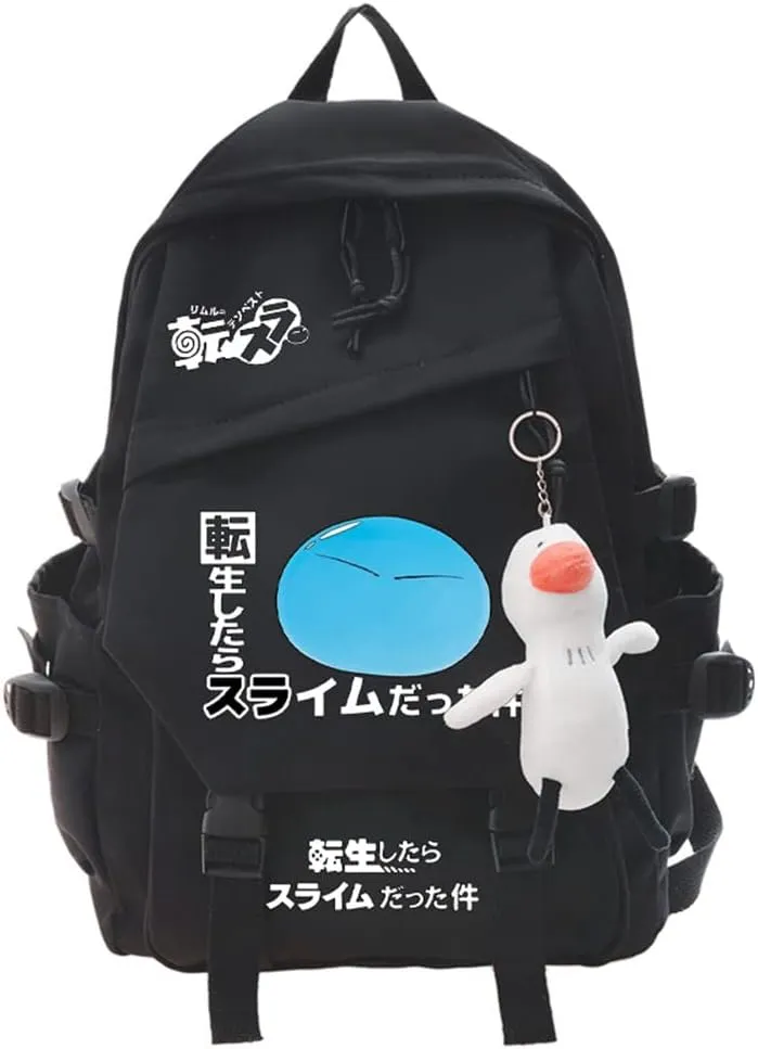 Anime Tensei Shitara Slime Datta Ken Rimuru Tempest Backpack Kawaii Backpack With Pendant Cosplay (3)